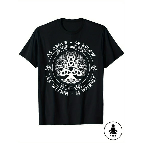 Celtic Tree Of Life As Above So Below Spiritual Yoga T-Shirt