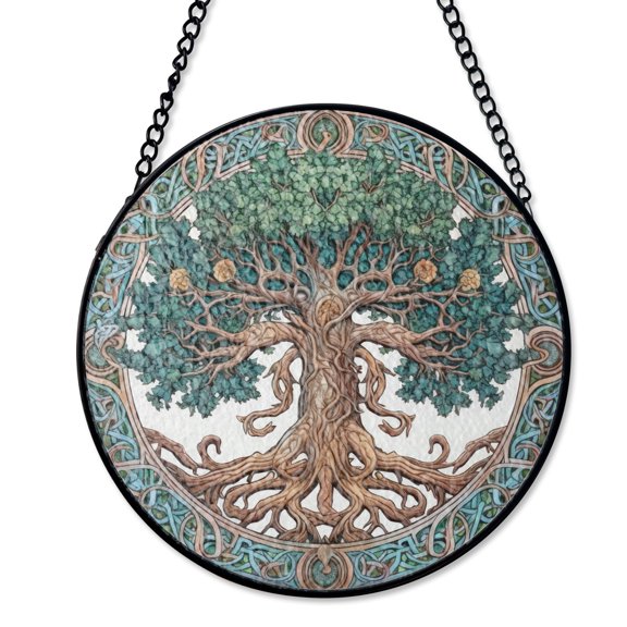 Celtic Tree Of Life Suncatcher Stained Glass Front Window Decor