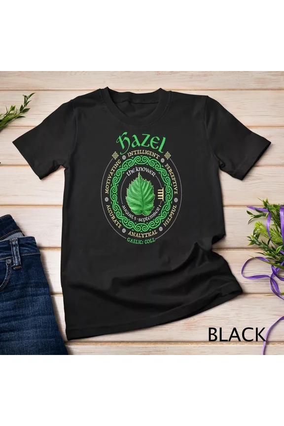 Celtic Tree Zodiac Druid Ogham Astrology Hazel Mystic Unisex T-Shirt up to size 5XL