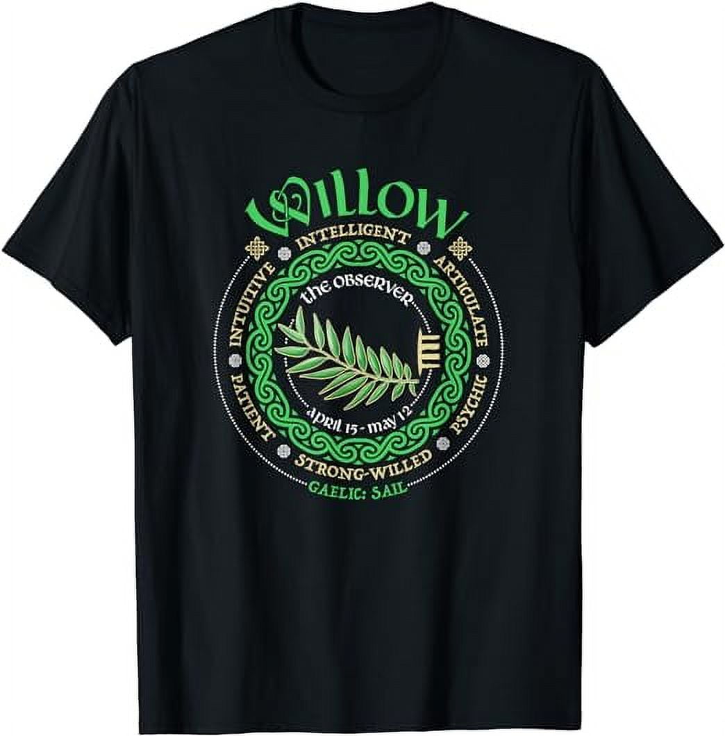 Celtic Tree Zodiac Druid Ogham Astrology Willow TShirt