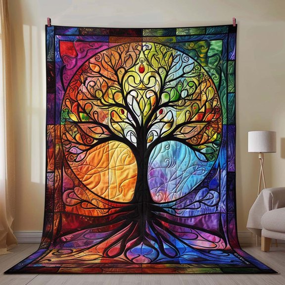Celtic Tree of Life Art Quilted Blanket