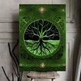 thumbnail image 1 of Celtic Tree of Life Canvas Wall Art – Green Mystic Nature Decor – Viking Norse Pagan Symbol – Spiritual Home Decor – Ready to Hang, 1 of 4