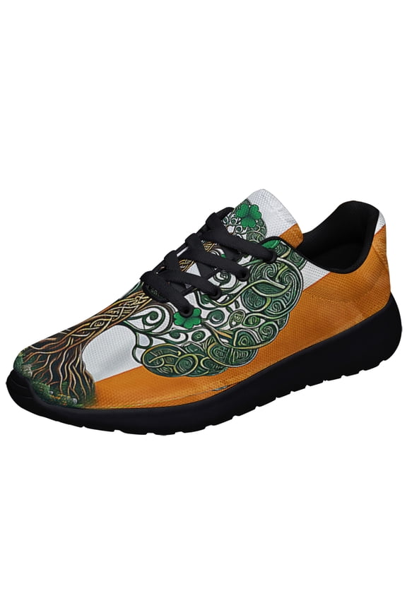 Celtic Tree of Life Irish St Patrick's Day Shoes Sneakers Black Size 12
