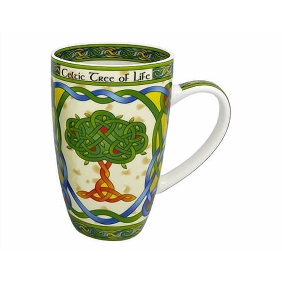 Celtic Tree of Life Mug  14 oz Bone China Irish Coffee & Tea Cup with Celtic Knot Design