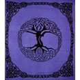 thumbnail image 1 of Celtic Tree of Life Tie Dye Tapestry Heavy Cotton Spread 96" x 86" Purple, 1 of 2