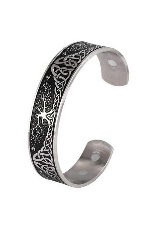 Celtic Tree of Life Yggdrasil Cuff Bracelet Stainless Steel