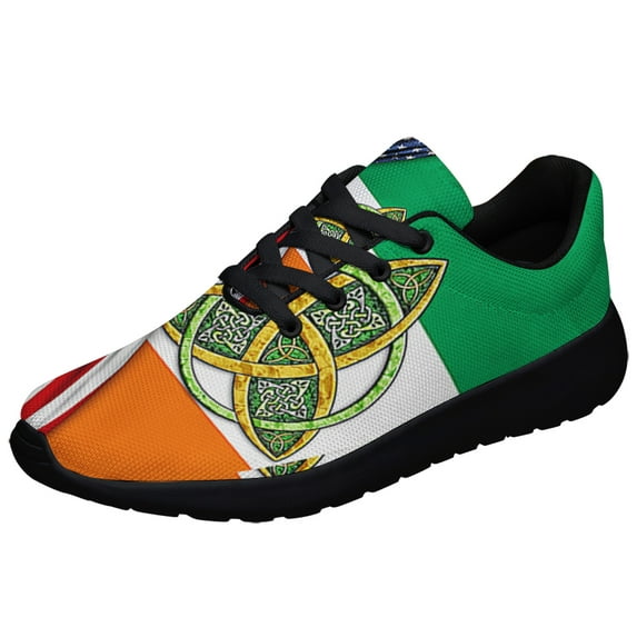 Celtic Trinity Irish American flag Shoes Sneakers Black Size 11.5