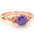thumbnail image 1 of Celtic Trinity Knot Amethyst Engagement Ring In 14k Rose Gold, 1 of 6