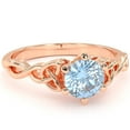 thumbnail image 1 of Celtic Trinity Knot Aquamarine Engagement Ring In 14k Rose Gold, 1 of 6