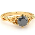 thumbnail image 1 of Celtic Trinity Knot Black Onyx Engagement Ring In 14k Yellow Gold, 1 of 6