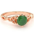 thumbnail image 1 of Celtic Trinity Knot Emerald Engagement Ring In 14k Rose Gold, 1 of 6