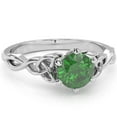 thumbnail image 1 of Celtic Trinity Knot Lab-Created Emerald Engagement Ring In 14k White Gold, 1 of 6