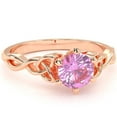 thumbnail image 1 of Celtic Trinity Knot Lab-Created Pink Sapphire Engagement Ring In 14k Rose Gold, 1 of 6