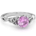 thumbnail image 1 of Celtic Trinity Knot Lab-Created Pink Sapphire Engagement Ring In 14k White Gold, 1 of 6
