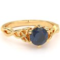 thumbnail image 1 of Celtic Trinity Knot Lab-Created Sapphire Engagement Ring In 14k Yellow Gold, 1 of 6