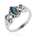 thumbnail image 1 of Celtic Trinity Knot Marquise Abalone Shell Sterling Silver Ring-7, 1 of 3