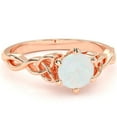 thumbnail image 1 of Celtic Trinity Knot Opal Engagement Ring In 14k Rose Gold, 1 of 6