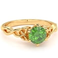 thumbnail image 1 of Celtic Trinity Knot Peridot Engagement Ring In 14k Yellow Gold, 1 of 6
