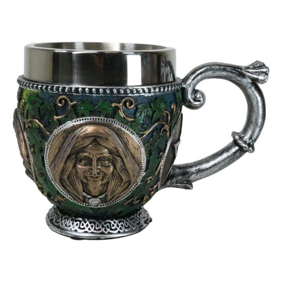 Celtic Triple Moon Goddess Maiden Mother Crone Ivy Leaves Wiccan Teacup Mug 10oz