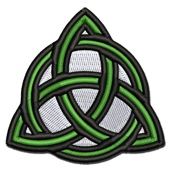 Celtic Triquetra Knot Outline Applique Multi-Color Embroidered Hook & Loop Patch - 2.5 Inch Small