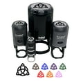 thumbnail image 1 of Celtic Triquetra Knot Silhouette Self-Inking Rubber Stamp Ink Stamper - Lime Green Ink - Small 3/4 Inch, 1 of 7