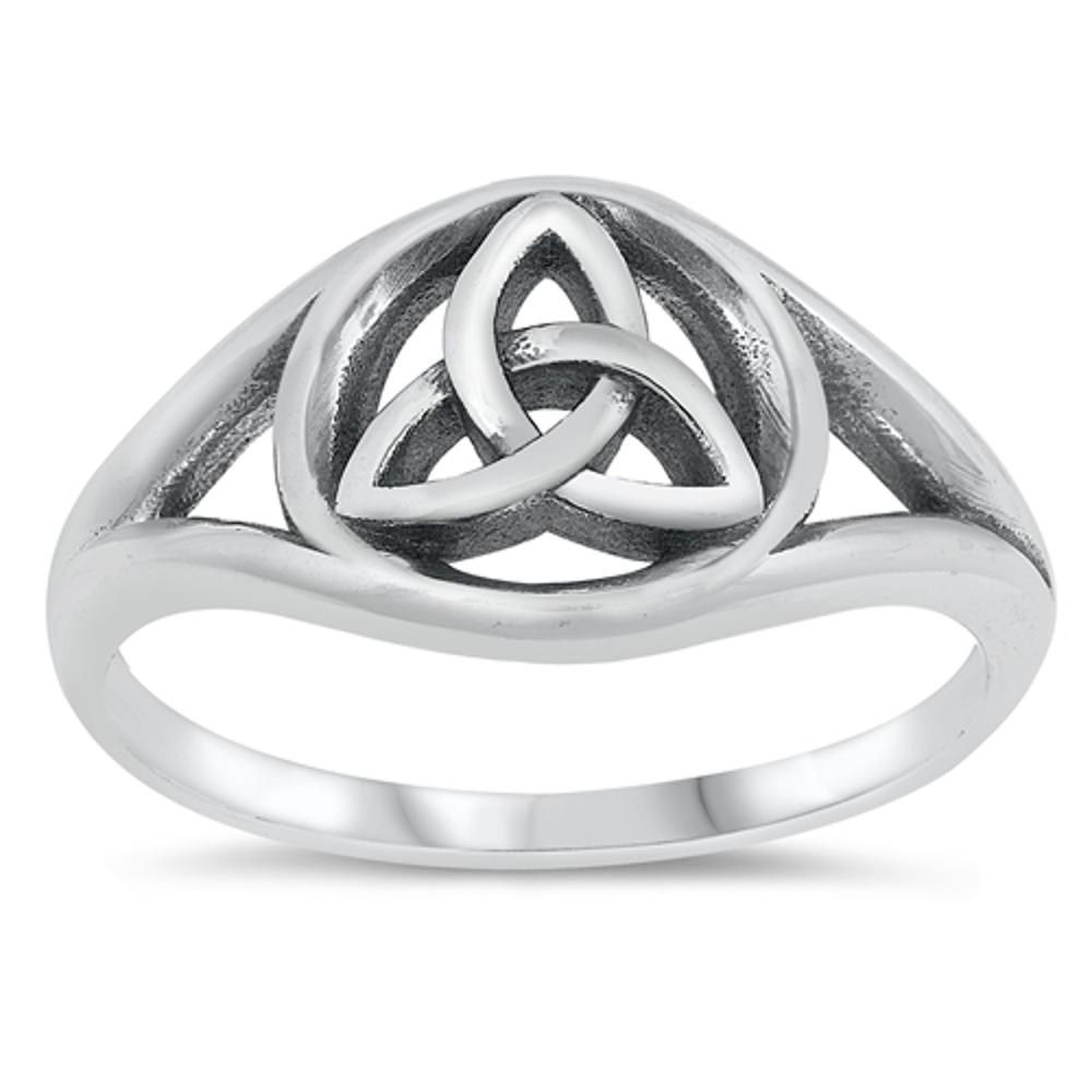 Celtic Triquetra Knot Statement Ring .925 Sterling Silver Band Jewelry ...