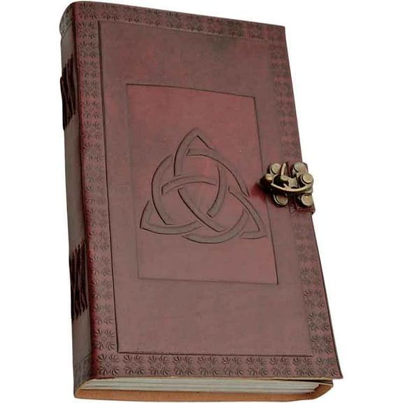 Celtic Triquetra Leather Journal With Lock by Medieval Collectibles