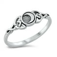 thumbnail image 1 of Celtic Triquetra Moon Witch Ring .925 Sterling Silver Band Jewelry Female Male Unisex Size 4, 1 of 4