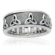 Celtic Triquetra Trinity .925 Sterling Silver Spinner Ring Peter Stone Jewelry