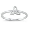 thumbnail image 1 of Celtic Triquetra Trinity Knot Promise Ring .925 Sterling Silver Band Jewelry Female Male Size 6, 1 of 4