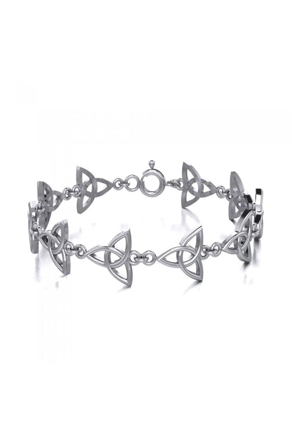 Celtic Triquetra Trinity Link Bracelet 925 Sterling Silver Fine Heritage Jewelry