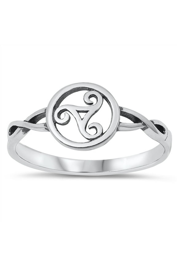 Celtic Triskele Trinity Ring .925 Sterling Silver Band Jewelry Female Male Unisex Size 8