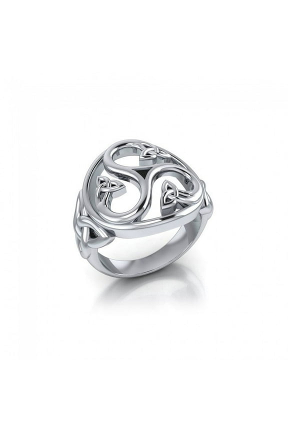 Celtic Triskele Triquetra 925 Sterling Silver Ring Fine Heritage Symbol Jewelry