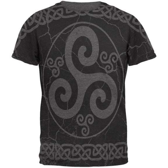 Celtic Triskelion Triskele Distressed Mens Soft T Shirt Charcoal Heather SM