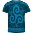 thumbnail image 1 of Celtic Triskelion Triskele Distressed Mens T Shirt Sapphire LG, 1 of 1