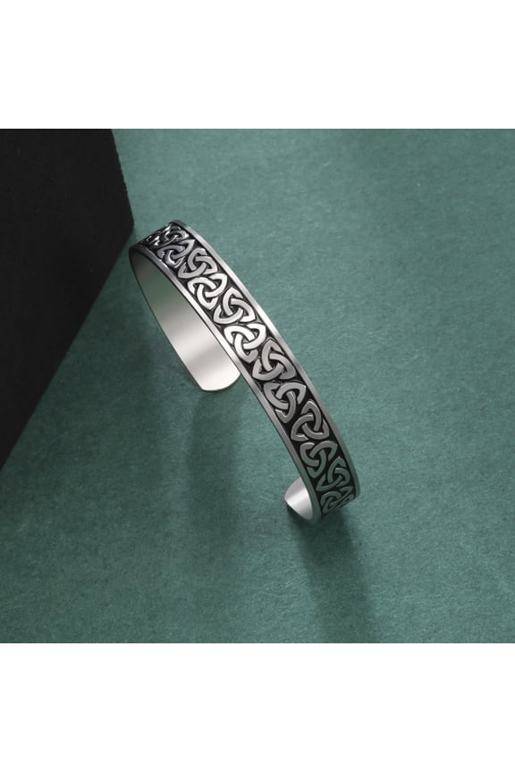 Celtic Viking Bracelet Witch Knot 14K White Gold Jewelry Friendship Love Protection Talisman Cufflinks Package
