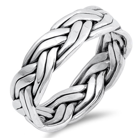 Celtic Weave Rope Knot Wedding Ring ( Sizes 7 8 9 10 11 12 13 ) New .925 Sterling Silver Band Rings (Size 12)