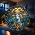 thumbnail image 1 of Celtic White Deer Acrylic Suncatcher fullxfull Mystical Forest Spirit Decor with Glowing Antlers, Woodland Wildlife Window Hanging for Nature Fans, 1 of 5