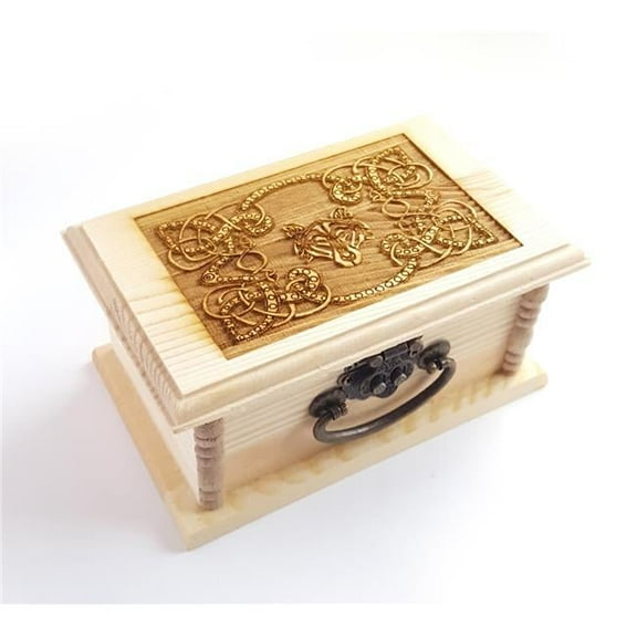 Celtic Wolf Engraved Wooden Box