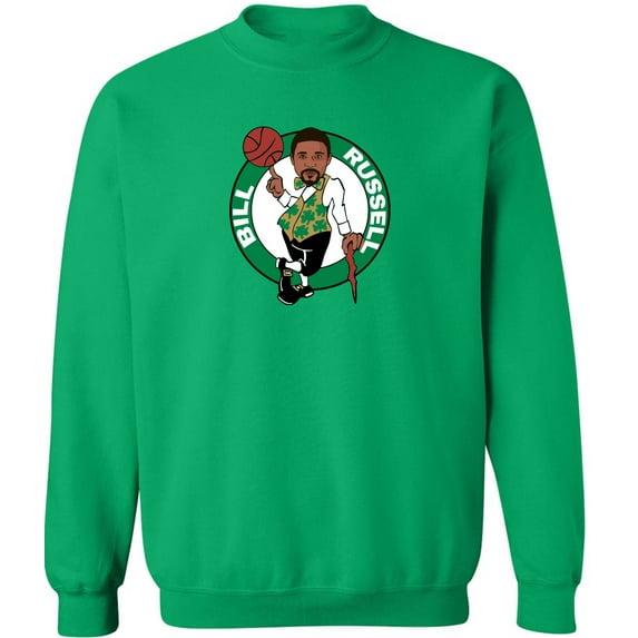Celtics Bill Russell Logo Crew Neck Sweatshirt ADULT