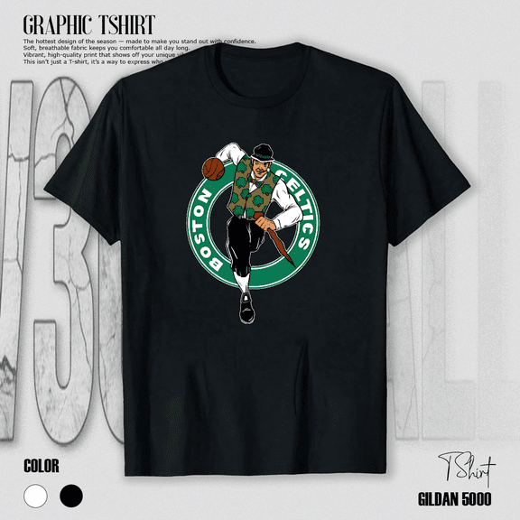 Celtics Mascot Basketball Team Spirit Green Pride Fan Graphic Unisex T-Shirt V90057, up to size 5XL