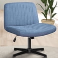 thumbnail image 1 of Celtoss Criss Cross Home Office Chair, Armless Swivel Task Computer Chair, in Fabric, Vanity Style, Blue, 1 of 10