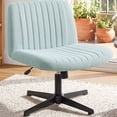 thumbnail image 1 of CELTOSS Criss Cross Home Office Chair, Armless Swivel Task Chair for Computer Desk, in Fabric, Vanity Style, Mint, 1 of 13