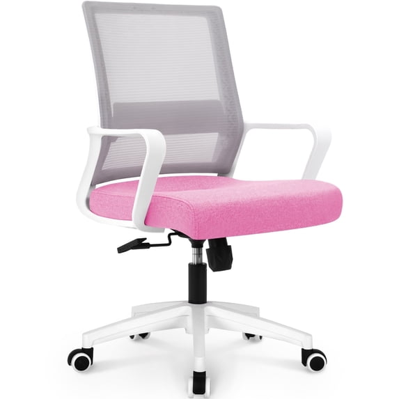 CELTOSS Pink Office Chair, Wide Seat with Ergonomic Lumbar Support, Adjustable Height, Home Office Computer Desk Chair, Pink