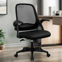 CELTOSS Ergonomic Office Chair, Flip-Up Arms, Adjustable Lumbar Support, Black