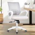 thumbnail image 1 of CELTOSS White Office Chair, Adjustable Height, Ergonomic Lumbar Support and Armrests for Adults, Ivory, 1 of 9