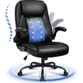 thumbnail image 1 of CELTOSS Executive Office Chair with Ergonomic Leather Back Support and Flip-Up Armrests, Heavy Duty Cushioned Desk Chair, Black, 1 of 14