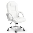 thumbnail image 1 of CELTOSS Ergonomic Leather Office Chair, White High-Back with Lumbar Support, Heavy Duty Executive Desk Chair for Home Office, White, 1 of 11
