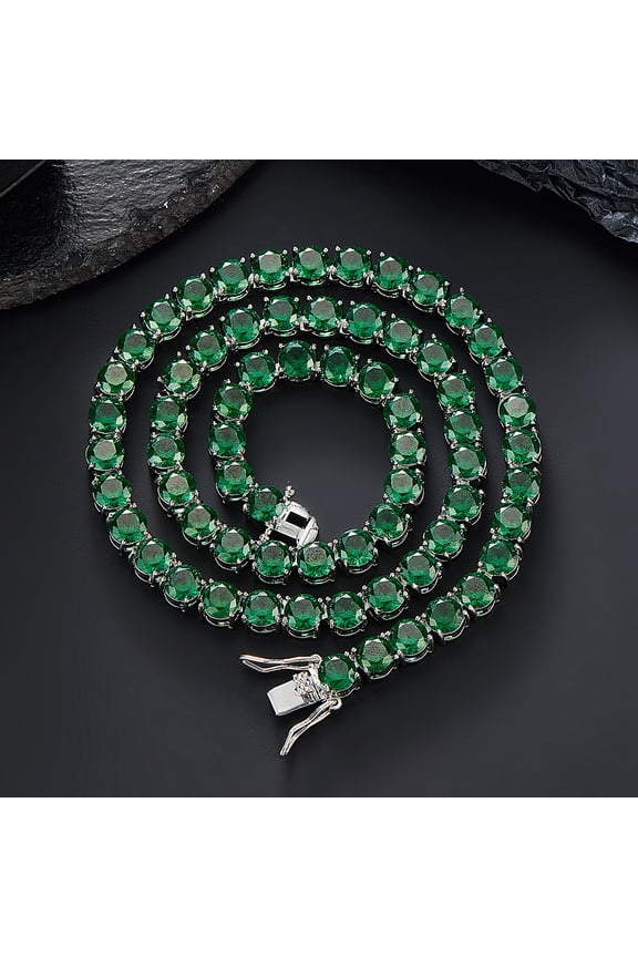 1 Row 3MM 4MM Lab Simulated Diamond Iced Out Cubic Zirconia Chain Men's Hip-hop Tennis Choker Necklace Chain