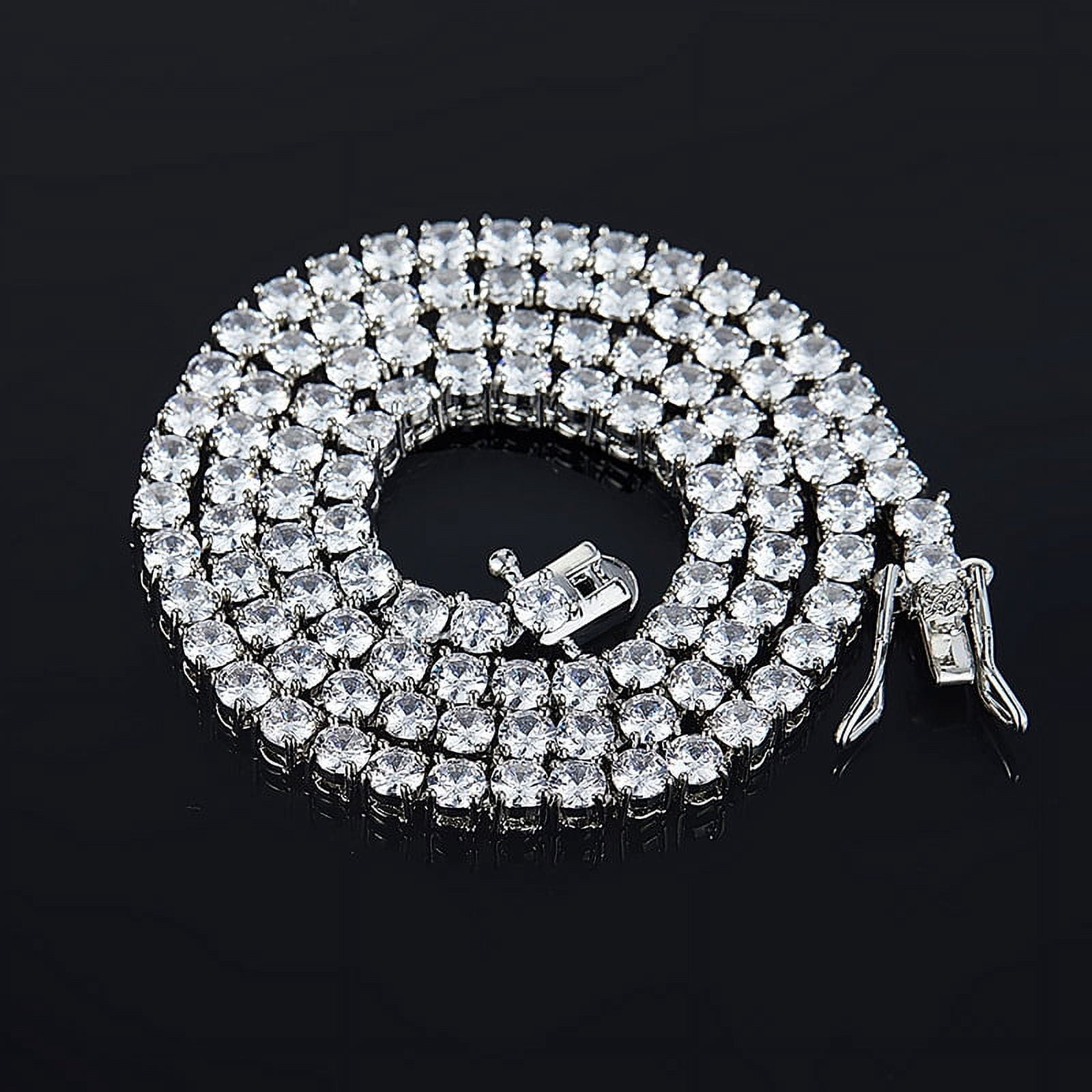 Celvieroot 1 Row 3MM 4MM Lab Simulated Diamond Iced Out Cubic Zirconia ...